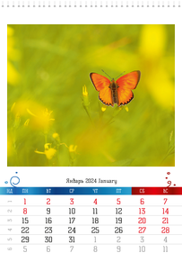 Вертикальные настенные перекидные календари - Бабочки