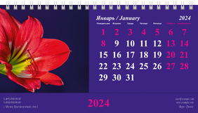 Настольные перекидные календари - Пурпурные завитки